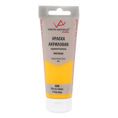 Краска акриловая матовая Vista-Artista Studio 75мл желтый темный