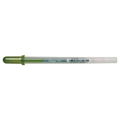 Ручка гелевая Sakura 0.8мм Gelly Roll Glaze зеленая натуральная