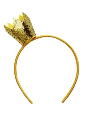 Маскарадное украшение на голову для детей 20х12см Корона золотая