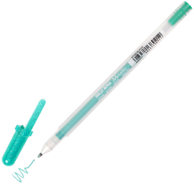 Ручка гелевая Sakura 1.0мм Gelly Roll Metallic зеленая