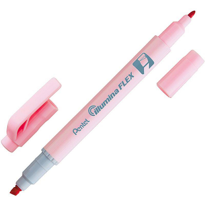 Текст-маркер Pentel Illumina Flex Pastel 2-сторонний розовый