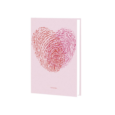 Тетрадь A5+ 96л линейка на сшивке Listoff® интегральная глянцевая обложка 'Розовая обложка'