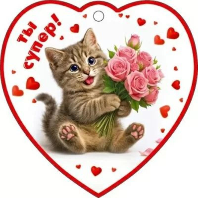 Бирка для упаковки картонная 96х96мм 'Ты супер!'