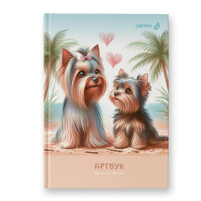 Блокнот для набросков Светоч 15х21см 100г 104л твердый переплет 'Любовь и лапки'