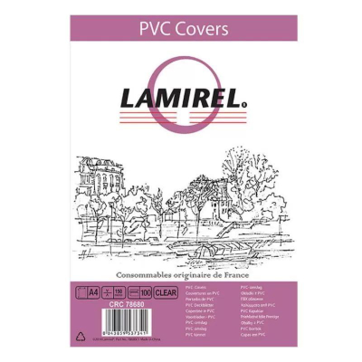 Обложка пластиковая A4  0.15мм Lamirel прозрачная дымчатая 100шт