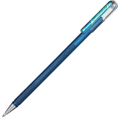Ручка гелевая Pentel 1.0мм Hybrid Dual Metallic чернила 'хамелеон' синий + зеленый металлик