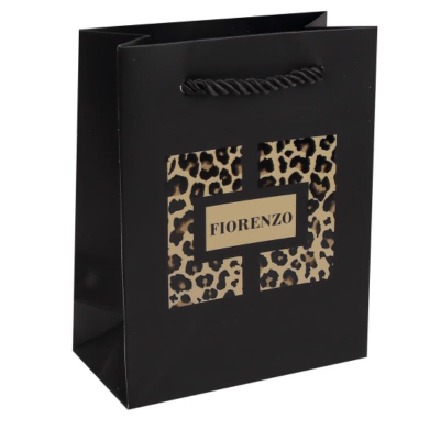 Пакет подарочный 11х14х6см 'Леопард' ламинированный