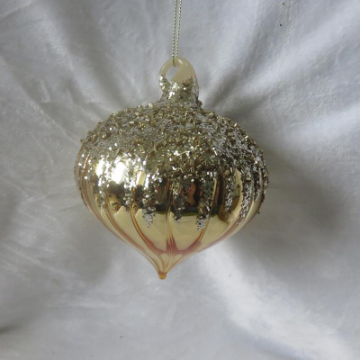 Шар 100мм золотой 'Луковка' стекло