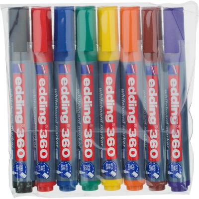 Маркеры для доски Edding круглые  1.5-3.0мм 8цв блистере