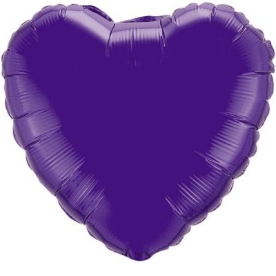 Шар воздушный фольгированный Сердце фиолетовый Flex Metal 48см