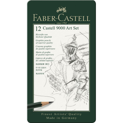 Карандаши Faber-Castell 9000 Art Set профессиональные 12шт в металлической коробке