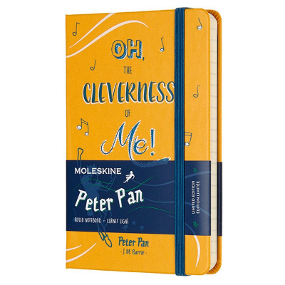 Записная книжка A6  96л линейка Moleskine® LE Peter Pan Pocket твердая обложка на резиновой застежке желтая