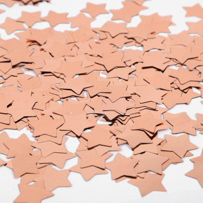 Конфетти Веселуха звезды фольга золото розовое 1см 10г