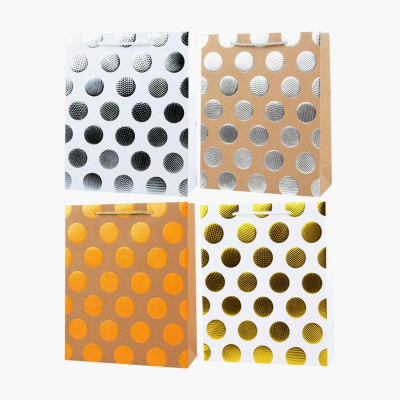 Пакет подарочный бумажный deVENTE 'Polka dots' 26x32x10см фольгированный с конгревом 4 дизайна