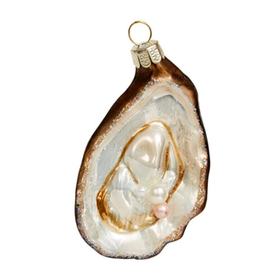 Ракушка устрица с жемчугом 4х2х7см 'Острова Океании' стекло