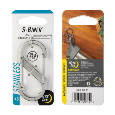 Карабин стальной Nite Ize S-Biner® 3 серебристый