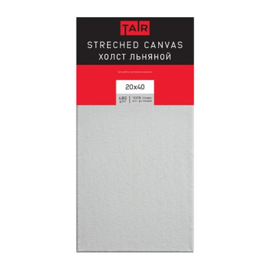 Холст на подрамнике Таир 20х40см 480г лён 100% масляный грунт