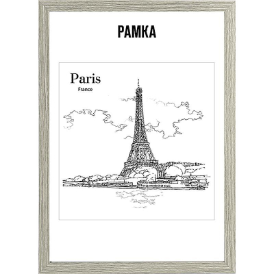 Рамка информационная A2- 40х60см deVENTE багет МДФ 30мм вставка пластик серое дерево