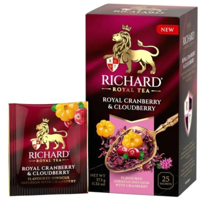 Чай Richard травяной 'Royal Cranberry & Cloudberry' с гибискусом морошкой и клюквой  25пак х 2г