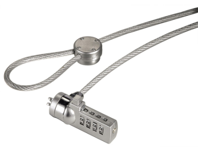 Замок для ноутбука Hama кодовый трос 1.8м d-5мм серебристый