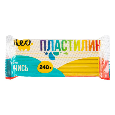 Пластилин в брусках Лео 'Учись' 240г желтый