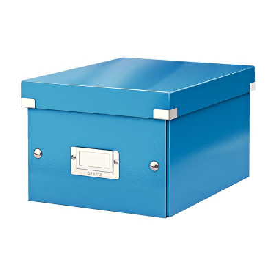 Короб архивный ламинированный картон Leitz Click-n-Store 22х16х29см сборный WOW голубой