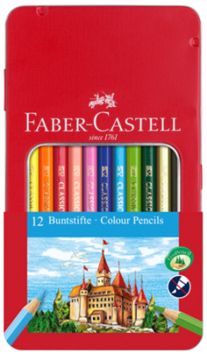 Карандаши  12цв Faber-Castell 'Замок' в металлической коробке