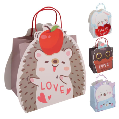 Пакет подарочный 23х23х15см 'Animal' крафт-бумага ламинированный ассорти