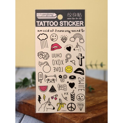 Татуировки переводные для тела Tattoo 'МИКС любовь' на карточке 10х21см