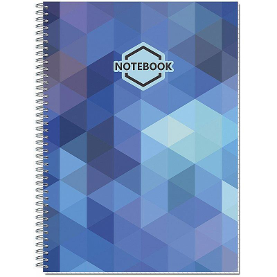 Тетрадь A4&nbsp;&nbsp;60л клетка на гребне Полином картонная обложка выборочный УФ-лак 'Яркий Офис' синяя