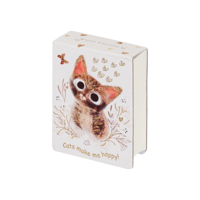 Блокнот A7 250л без линовки на склейке BrunoVisconti® Smart Journal тонированный блок картонная обложка 'Love Me Милый котик'