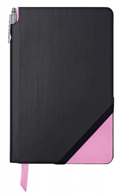 Записная книжка +шариковая ручка Cross Jotzone® A5  80л линейка искусственная кожа черная/розовая
