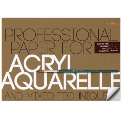 Альбом для акварели/акрила BrunoVisconti® Professional 41х29см 290г целлюлоза 100% 20л на склейке