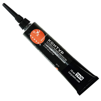 Контур акриловый по стеклу/твёрдым поверхностям с блёстками Таир серебристо-красный 20мл