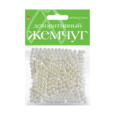 Бусины декоративные акриловые Hobby Time круглые d- 5мм 'Жемчуг'