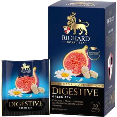 Чай Richard зеленый 'Wellness Collection Digestive' китайский с ромашкой фенхелем черникой&nbsp;&nbsp;20пак х 2г