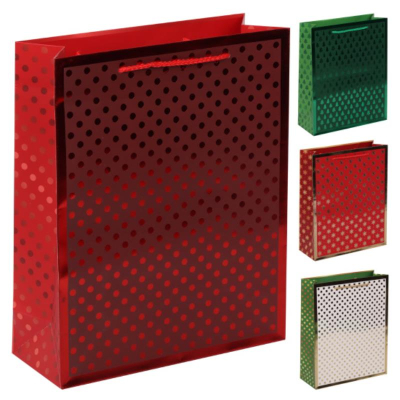 Пакет подарочный 26х32х10см 'Новогодний паттерн' ламинированный ассорти