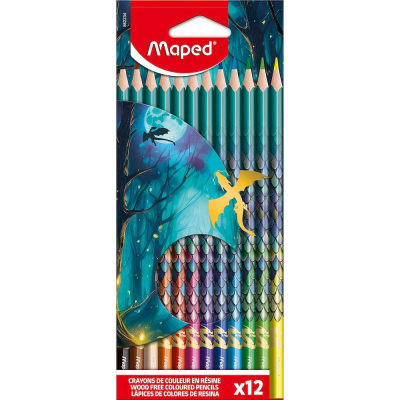 Карандаши&nbsp;&nbsp;12цв Maped 'Dragon' пластиковые трехгранные в картонной коробке