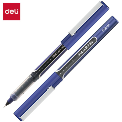 Роллер Deli 0.5мм 'EQ657' игольчатый одноразовый синий