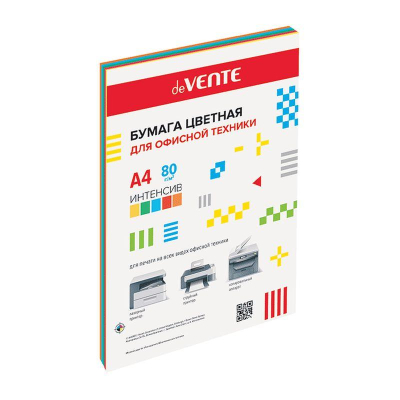 Бумага цветная Mix A4 deVENTE  80г Яркие цвета  5цв х  4л