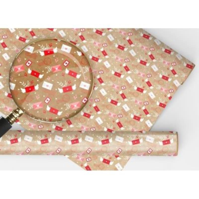 Бумага упаковочная  67.4х97.4см крафт 'Письма любимым'