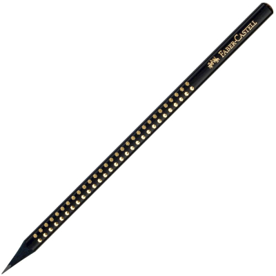Карандаш Faber-Castell 'Sparkle Black' B=2 трехгранный антискользящий корпус черный/золотой