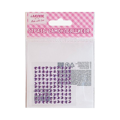 Стразы deVENTE 'Heart' 4мм 100шт фиолетовые акриловые самоклеящиеся