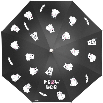 Зонт-автомат deVENTE 'Ghost Meow' ø-97см система 'антиветер' с чехлом черный
