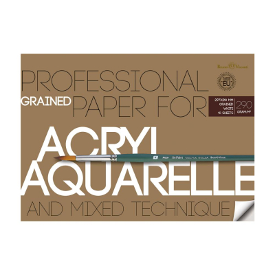 Бумага для акрила/акварели A4&nbsp;&nbsp;210х297мм BrunoVisconti® Professional 290г целлюлоза 100% 10л в папке