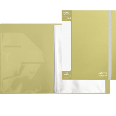 Папка A4&nbsp;&nbsp;40 карманов deVENTE 'sigNATURE' с дополнительным внутренним карманом на резиновой застежке Оливковая