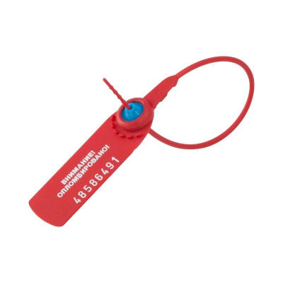Пломба пластиковая номерная L-150 х3.0мм&nbsp;&nbsp;100шт 'Фаст' красная