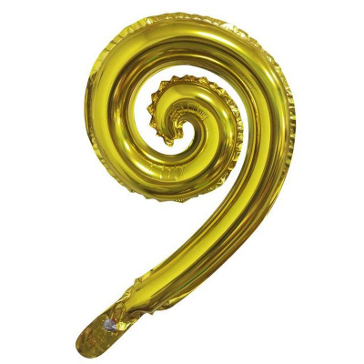 Шар воздушный фольгированный Спираль золото Веселуха 43х30см