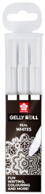 Ручки гелевые Sakura  3шт 0.8мм Gelly Roll белые