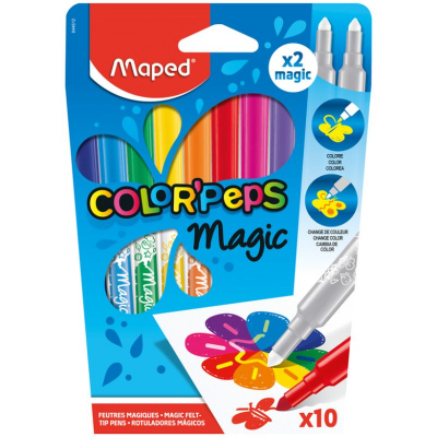 Фломастеры магические 10цв Maped Color'peps Magic в картонной коробке
